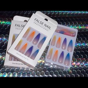 Multi colored ombré press on nails 💜💝💛